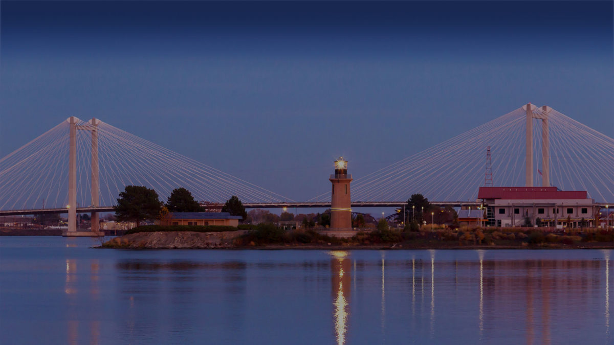 River lighthouse in early evening