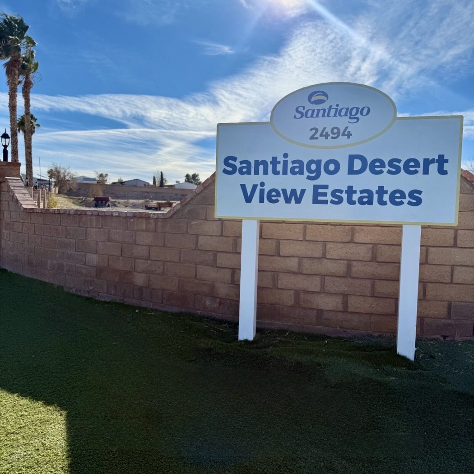 Santiago Desert View Sign
